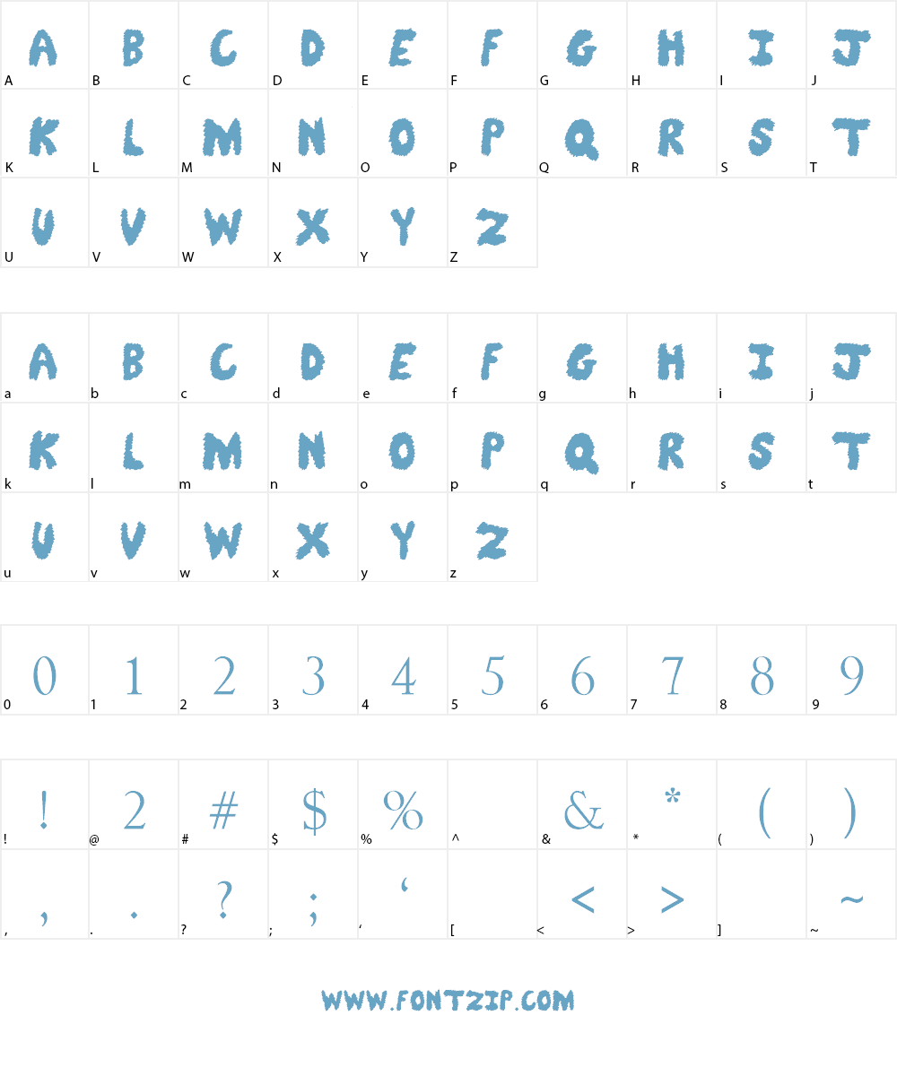 Fuzzy Bear Font Character